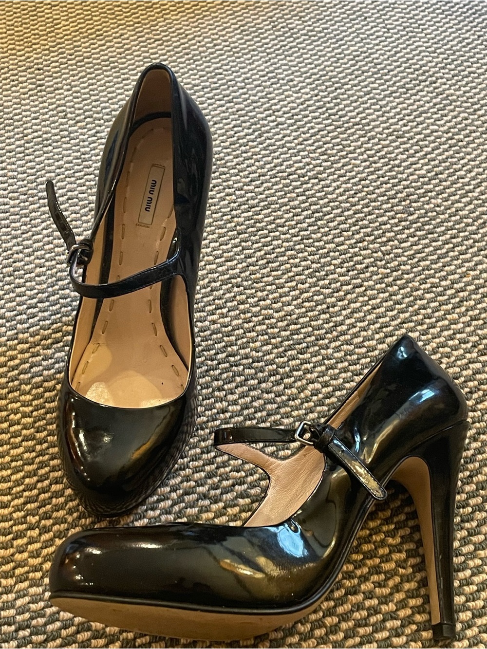 Miu Miu Black Patent Leather Mary Jane Platform Pumps - Picture 3 of 5